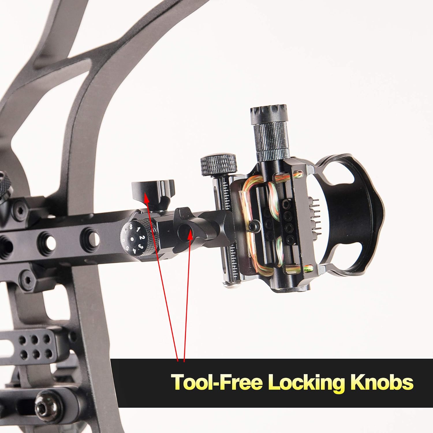 TOPOINT ARCHERY CNC Aluminum 5 Pins Or 7 Pins .019" Tool-Less Bow Sight with Micro Adjust Detachable Bracket LED Sight Light Left and Right Hand