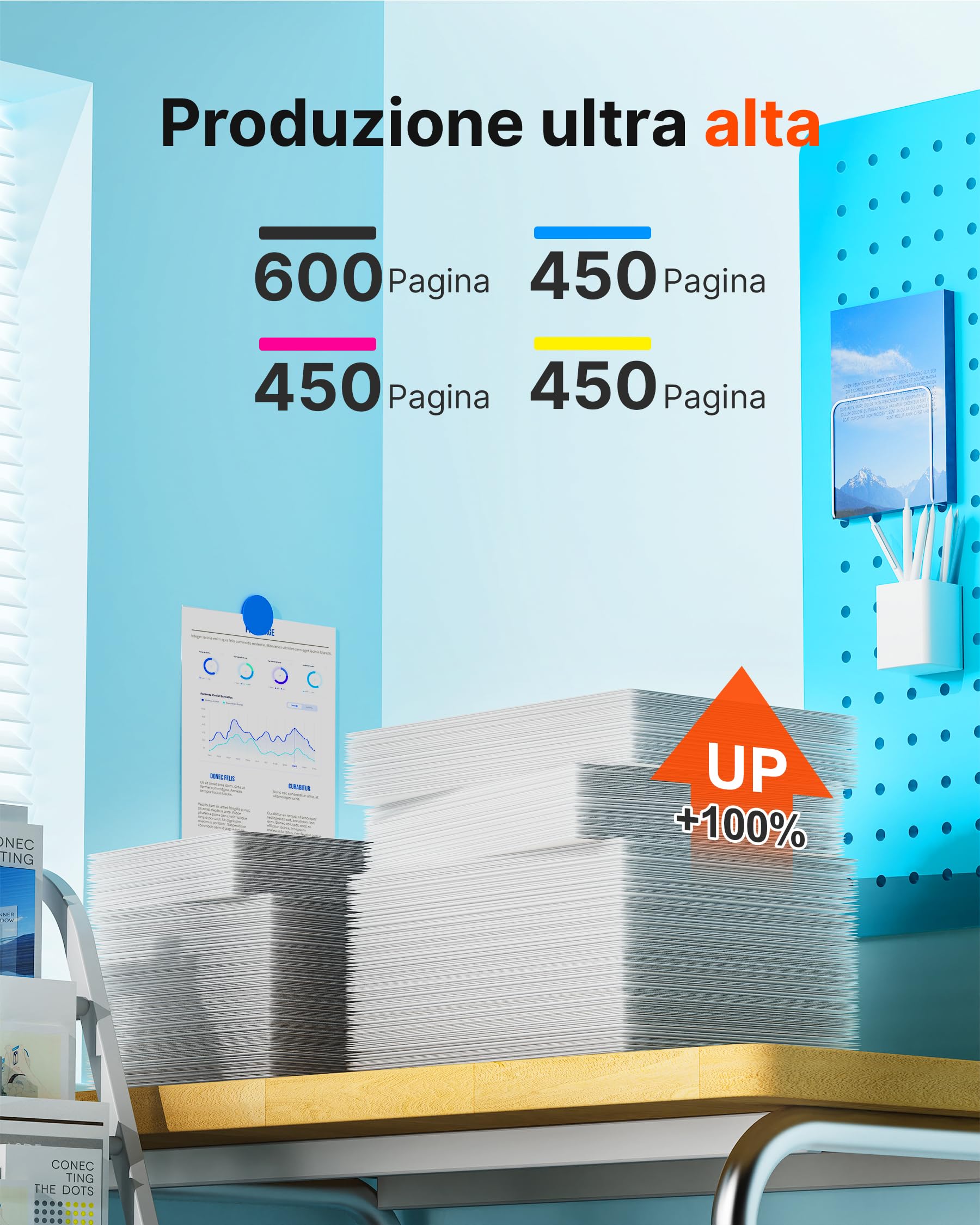 Glliter 302 XL Rigenerate per HP 302 302XL Cartucce d'inchiostro Sostituzione per HP Officejet 3830 3834 4650 4651 per DeskJet 1110 2130 2134 3630 3632 per Envy 4520 4521 (Nero Tricromia, 2-Pack)