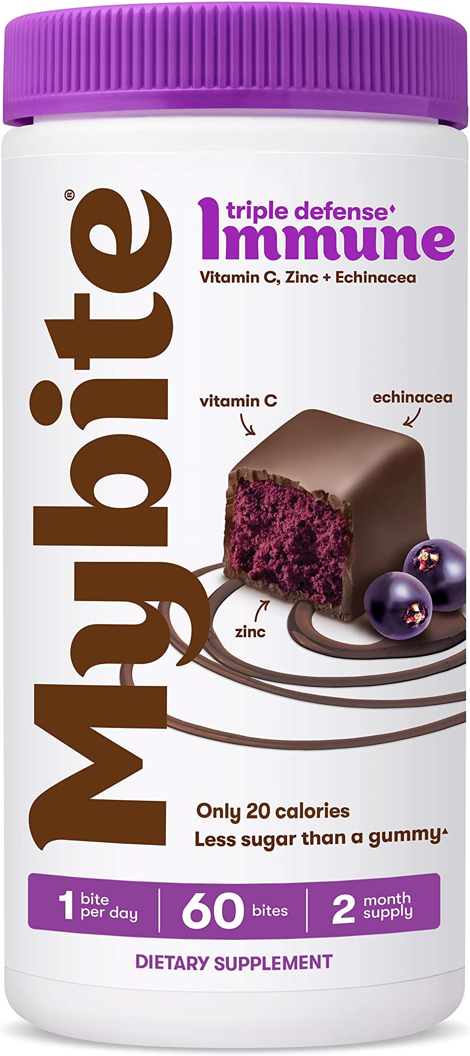 Mybite Immune Chocolate Supplement, 60 Bites