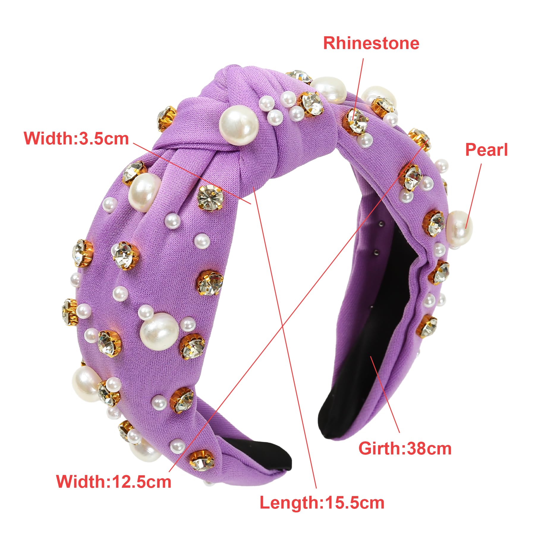 Purple Headband, Purple Hair Accessories, Pearl Hair Accessories, Purple Fascinator - Image 3