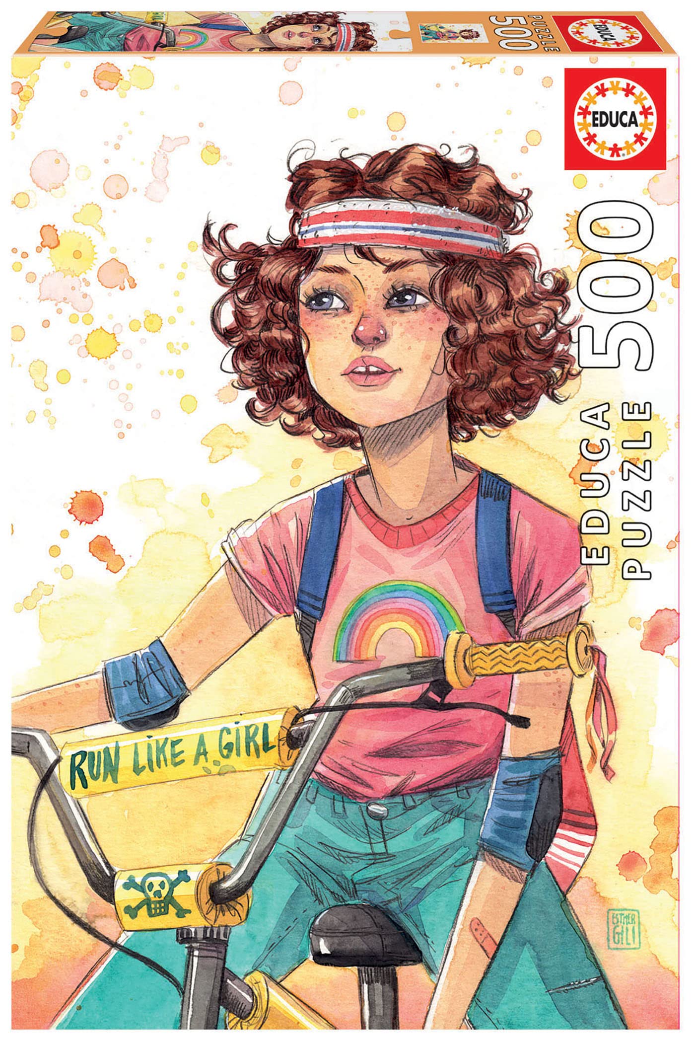 Educa - Puzzle 500 Pezzi Per Adulti | Corri Come Una Ragazza, Esther Gili. Pezzi Perfettamente Finiti E Sicuri Per I Bambini. Misura 34 X 48 Cm. Include Colla Fix Puzzle. Da 11 Anni (19249)-image