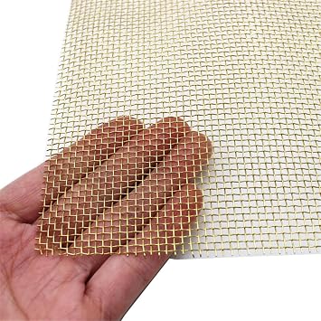 Pure Brass Woven Wire Mesh Metalwork Filtration Heavy Duty to Ultra Fine 6 to 200 Mesh 210x300mm Size 10 Mesh Wire 0.35mm