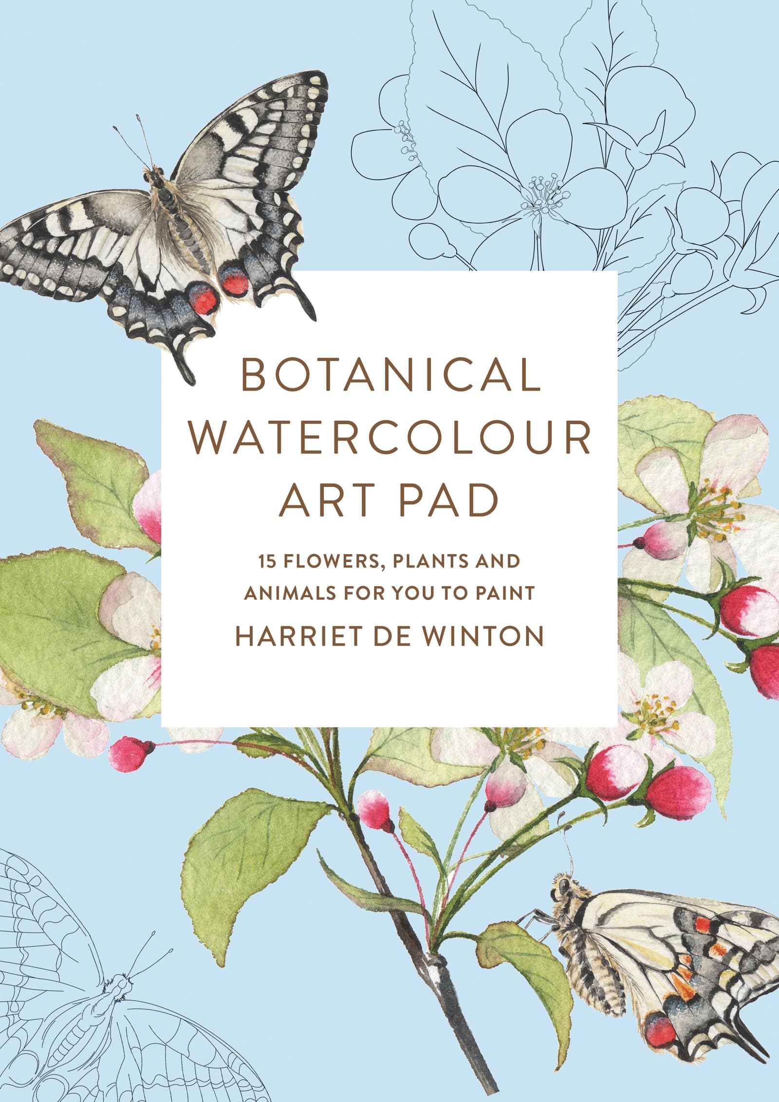 Botanical Watercolour Art Pad: 15 flowers, plants and animals for you to paint