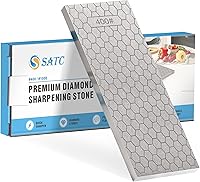 SSATC Diamond Sharpening Stone 400/1000 Grit 8-Inch Double-Sided Plate - Durable Hone Sharpener for Knives, Chisels & Tools