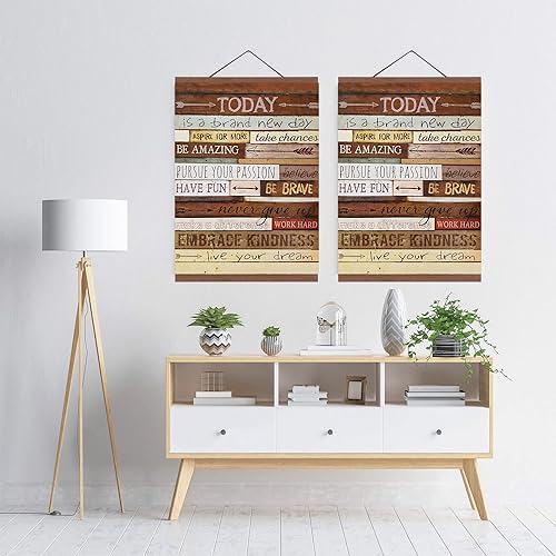 Miniatura 7 de HoozGee Marco magnético para colgar pósteres e inspirador arte de pared motivacional de madera clara, lienzo, impresiones de arte de madera clara,