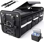 HOTOR Trunk Organizer - 3-Compartment Car Organizer and Storage with Cooler Bag, Foldable Car Storage Organizer for SUV with Handles & Strap for Shopping, Picnic, 33.1