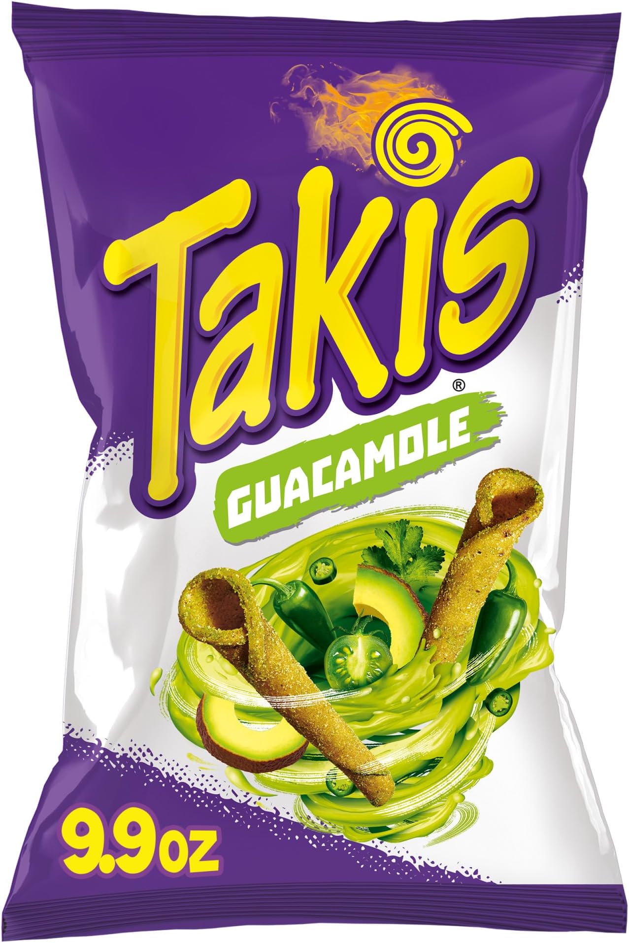 Takis Guacamole 9.9 oz Sharing Size Bag, Guacamole Flavored Mild Spicy Rolled Tortilla Chips