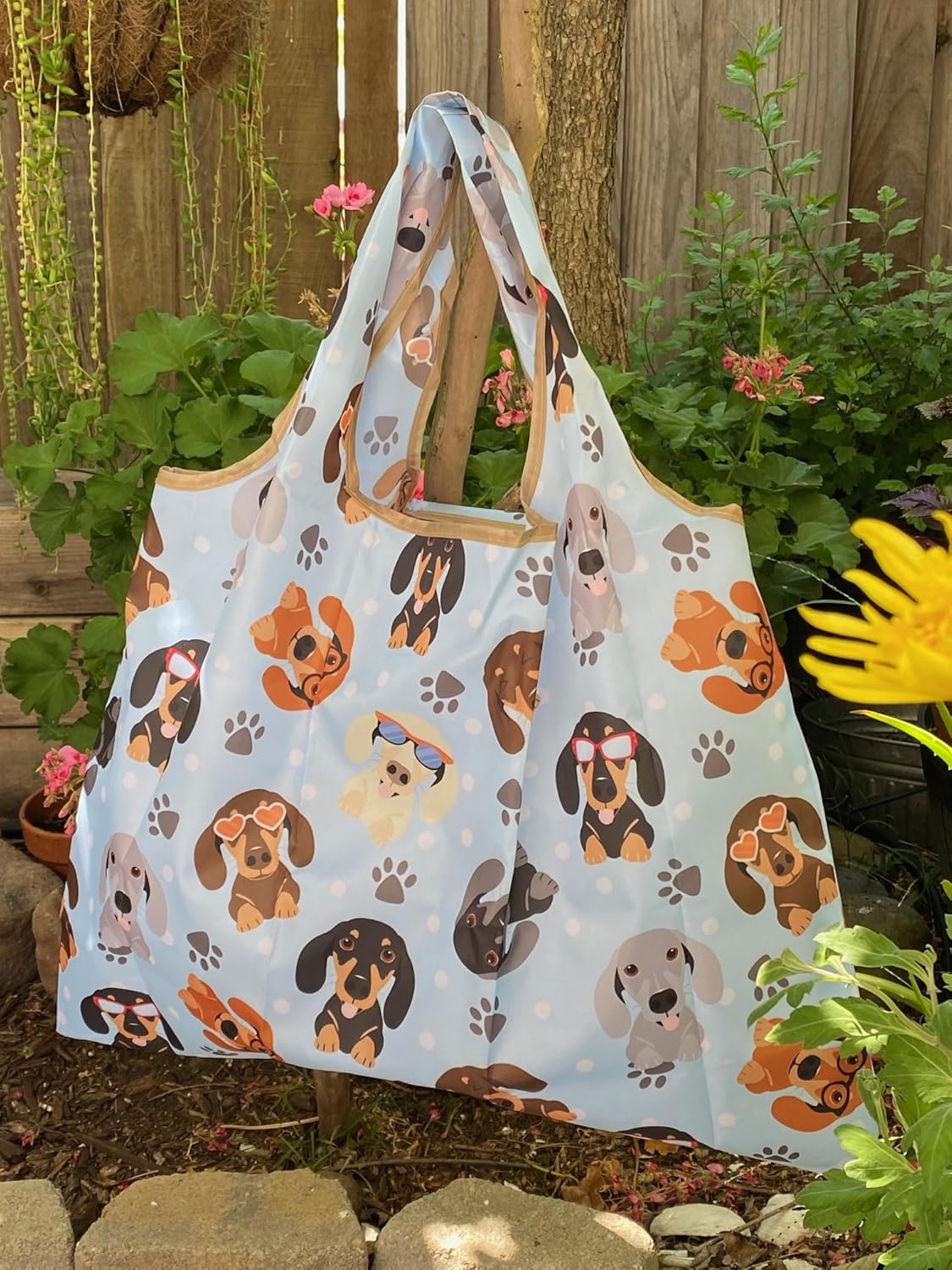 allydrew Large Foldable Tote Nylon Reusable Grocery Bags - Image 3