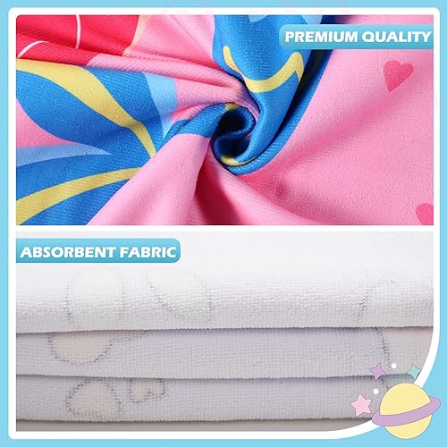 Miniatura 4 de Oudain 6 toallas con capucha para niños, toallas de baño con capucha de microfibra para niños y niñas pequeños (47 x 24 pulgadas, estilo encantador)