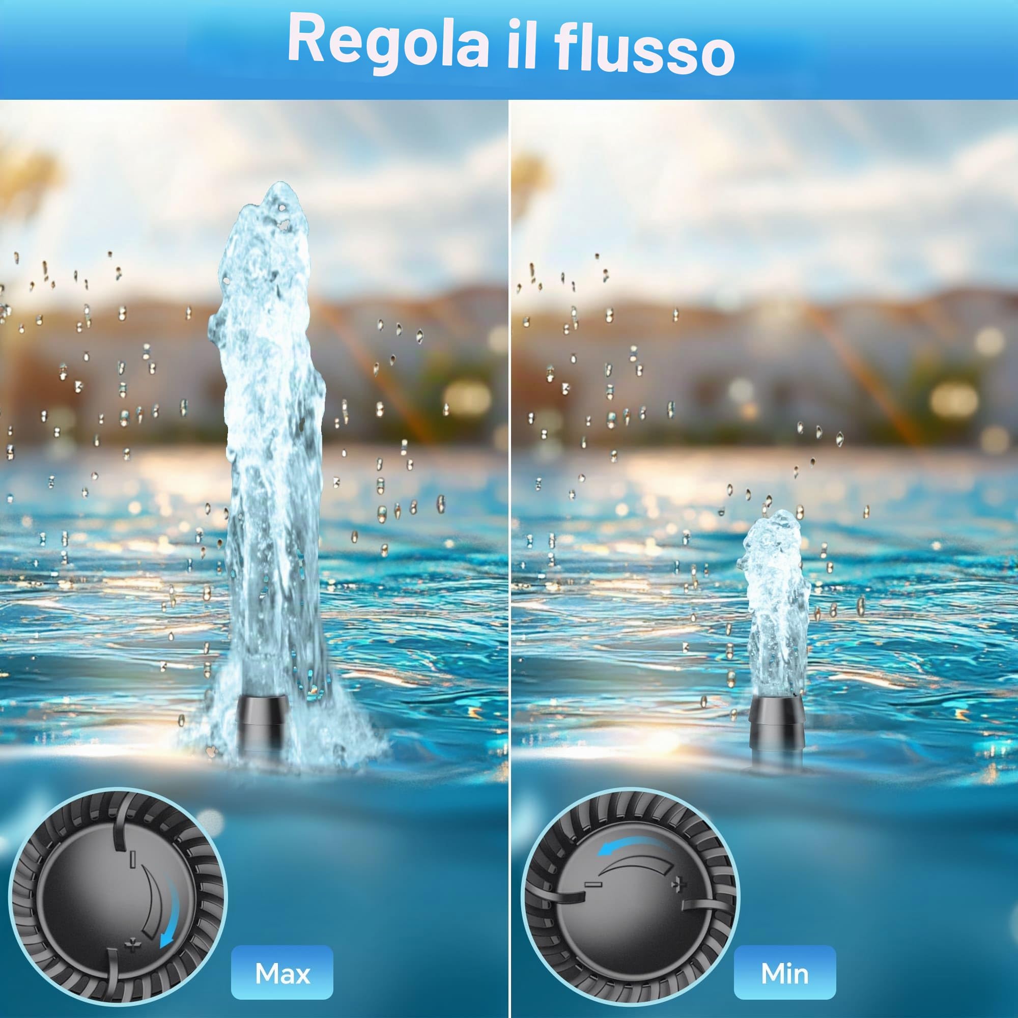 Biling Pompa per laghetto 1520 l/h Ultra silenziosa Pompa per fontana Funzione di protezione contro il surriscaldamento, Pompa dell'acqua Pompa sommergibile con cavo da 3 m per fontane e giochi