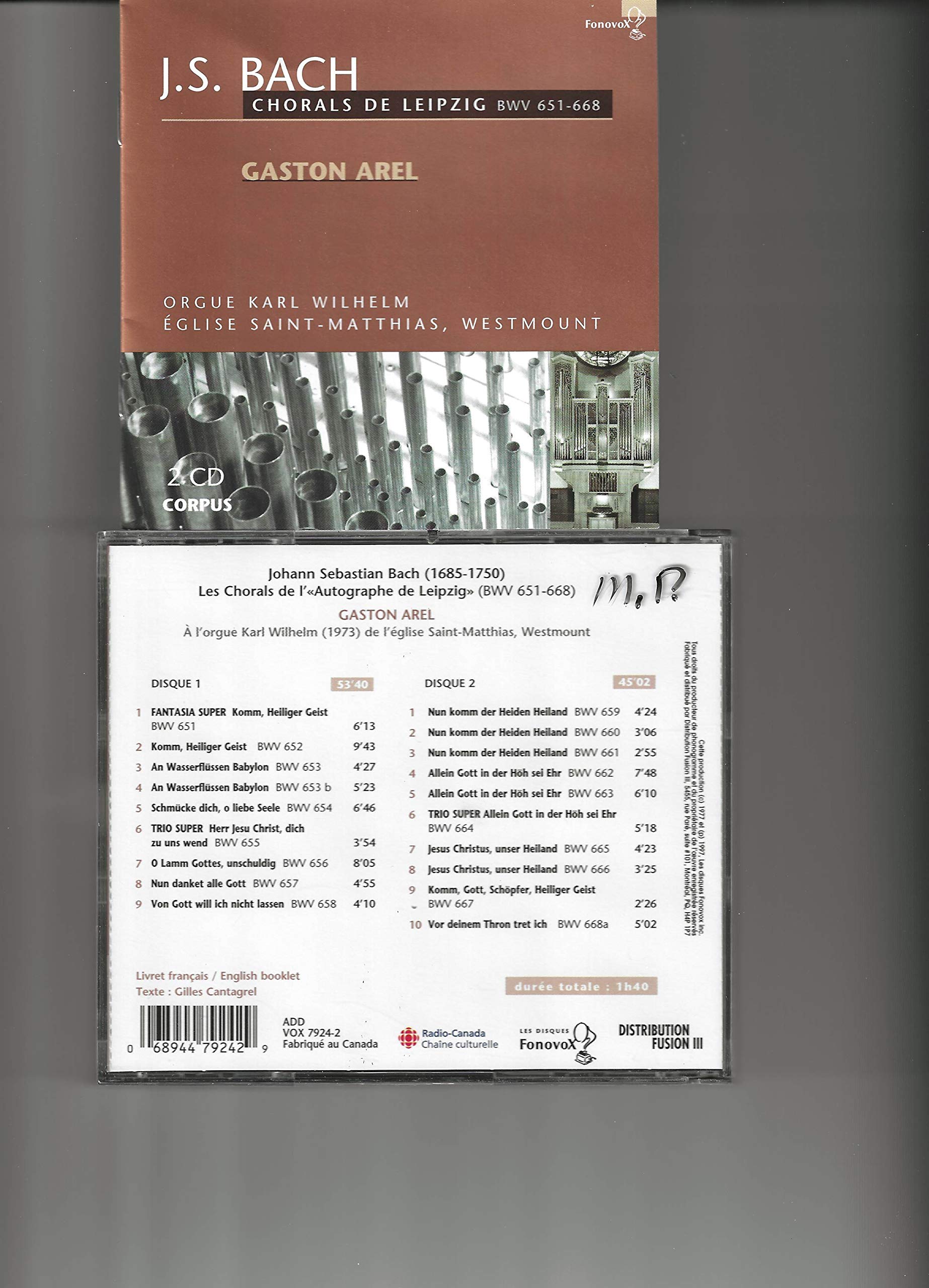 Leipzig Chorals [Audio CD] Bach, Johann Sebastian