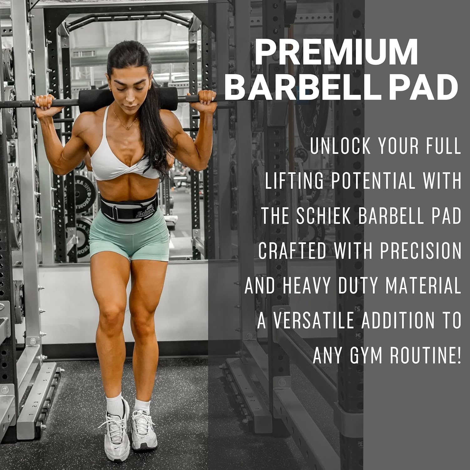 Schiek Barbell Pad - Durable Cushion Pad for Comfort and Support - for Squats, Hip Thrust and Bench Press
