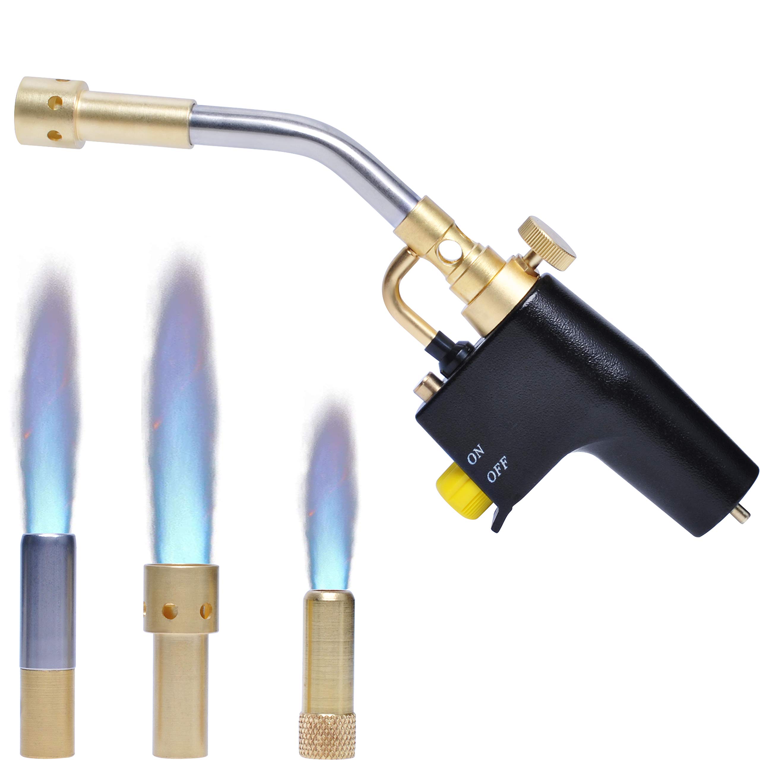 Wadoy Propane Torch Kit with 3 Nozzles, High Intensity Trigger-Start Soldering Torch TS-8000 