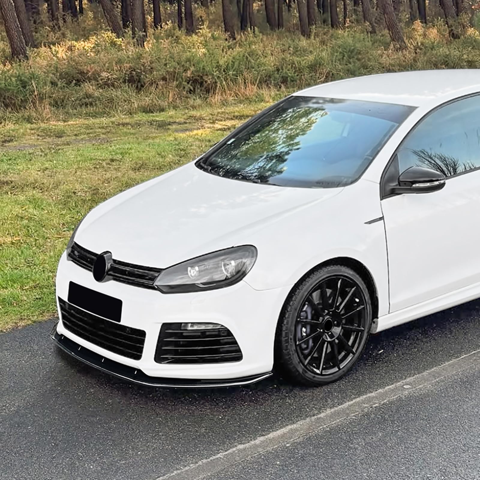 Kit spoiler paraurti anteriore per Volkswagen VW Golf 6 MK6 R 2010 – 2013 nero lucido, effetto fibra di carbonio