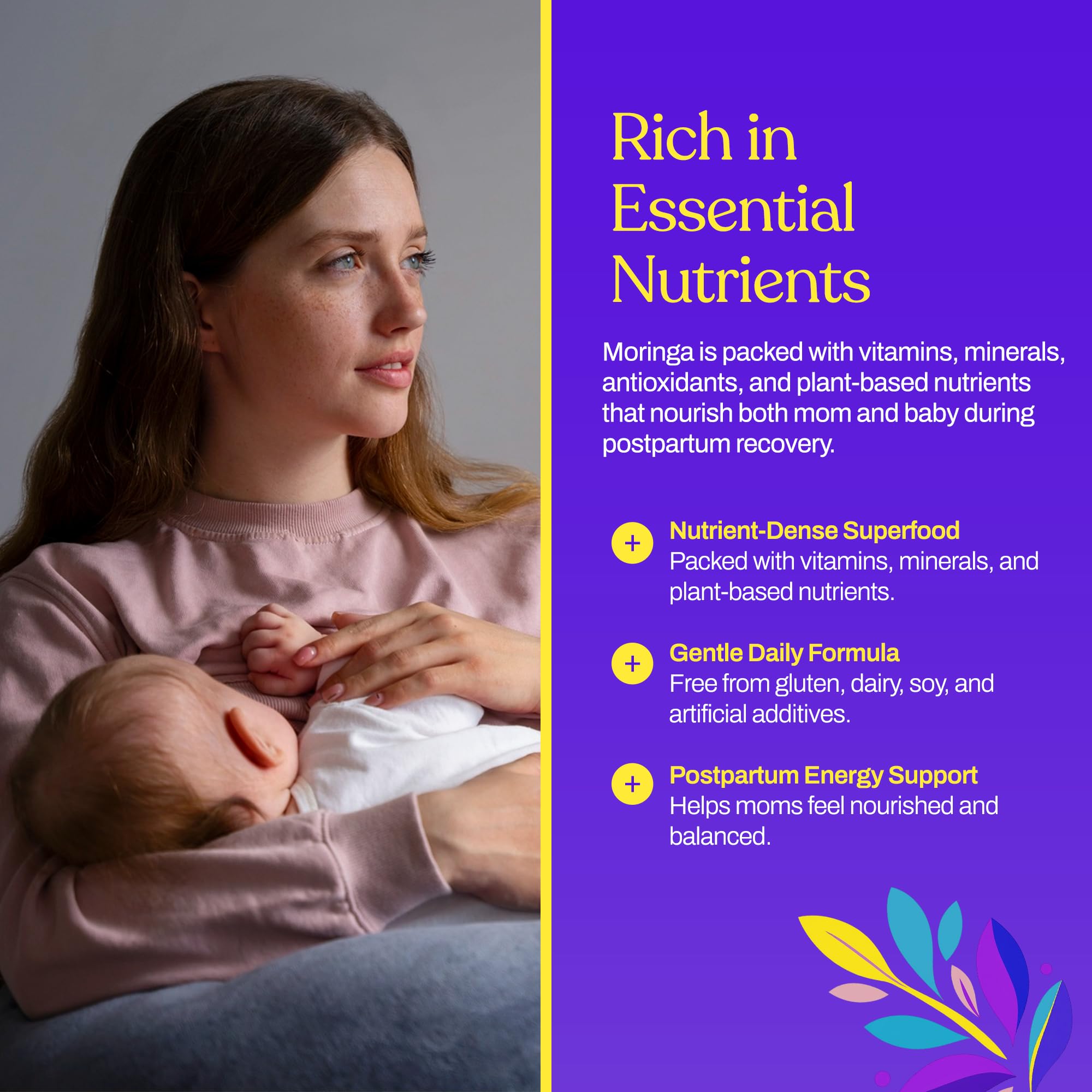 Organic Moringa Capsules 500mg for Breastfeeding – Lactation & Milk Supply — Amazon image 3