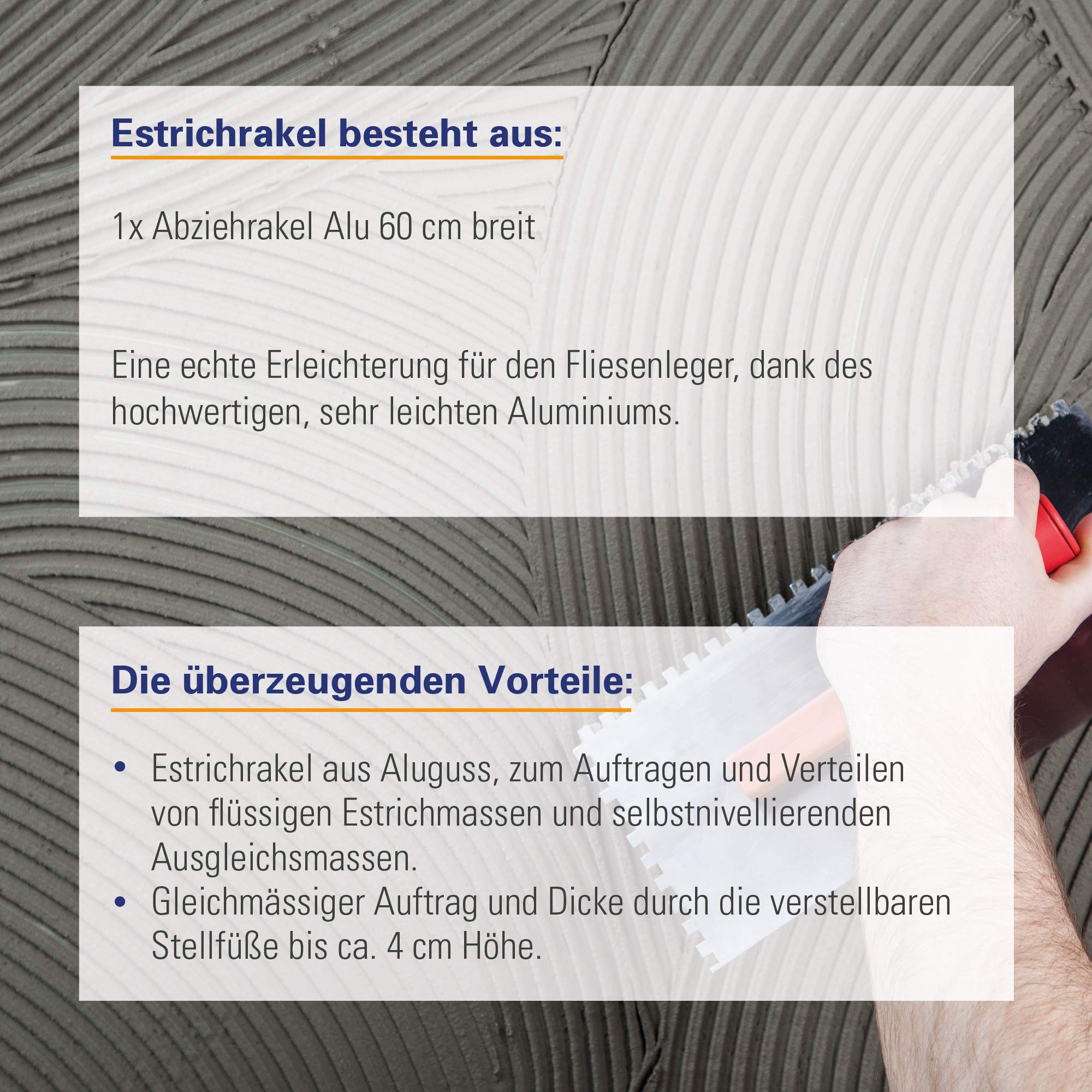 Karl Dahm Rasqueta para pavimento de 60 cm, rasqueta de aluminio de alta calidad, rasqueta resistente sin mango telescópico, fácil nivelación con herramienta profesional para pavimento – 11172