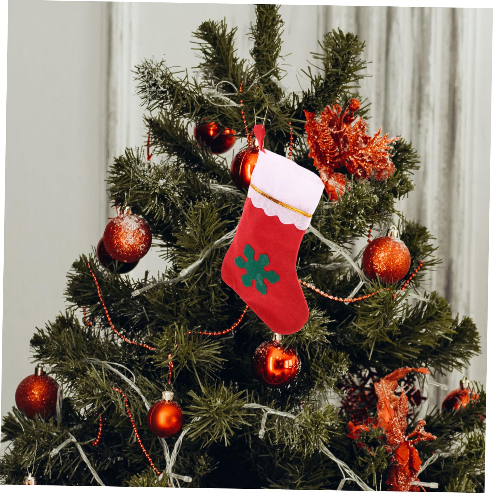 PRETYZOOM 2 Sätze Weihnachtsstrumpf Goodie Bag Mini-weihnachtsstrümpfe Weihnachtsdekoration Weihnachts-mini-socken Kleine Hessische Taschen Ornamente Strümpfe Weihnachten Stoff Stück * 2