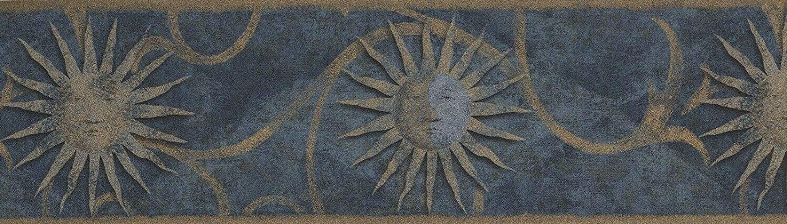 ZA30138 - Bordo per carta da parati vintage con facce su Sun Damasco, 15 x 15 3/4"