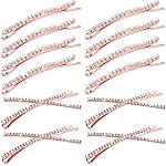 12 Pieces Rhinestone Bobby Pins Decorative Fancy Crystal Hair Clips Shiny Metal X Shaped Barrettes Bling Diamond Wedding Bridal Shower Hair Accessories for Women Ladies Girls (Rose Gold)