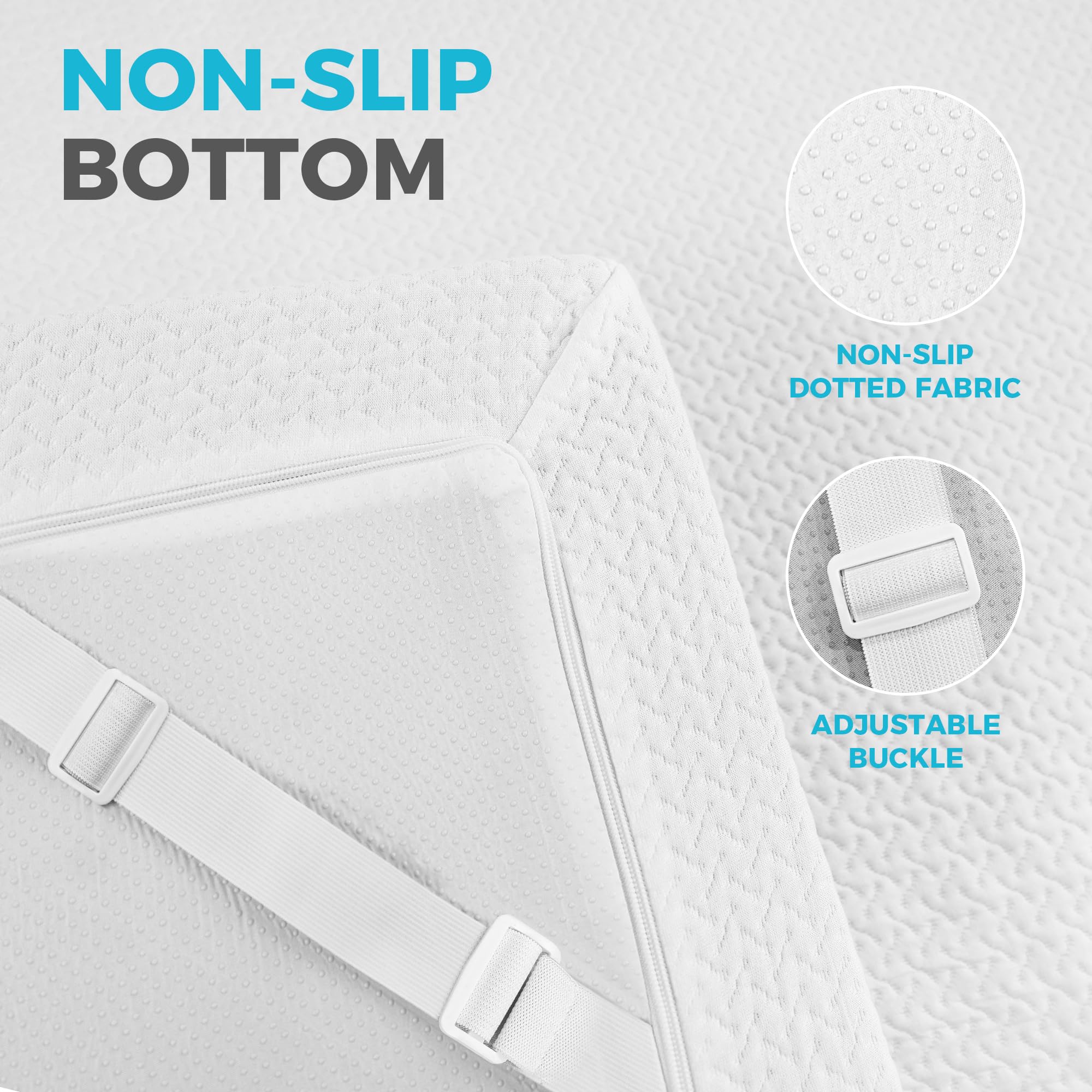 USPARK - Coprimaterasso super king spesso 10 cm, in memory foam e strato in carbone di bambù per comfort e supporto, rivestimento rimovibile in fibra di bambù con base antiscivolo (super king, 180 x