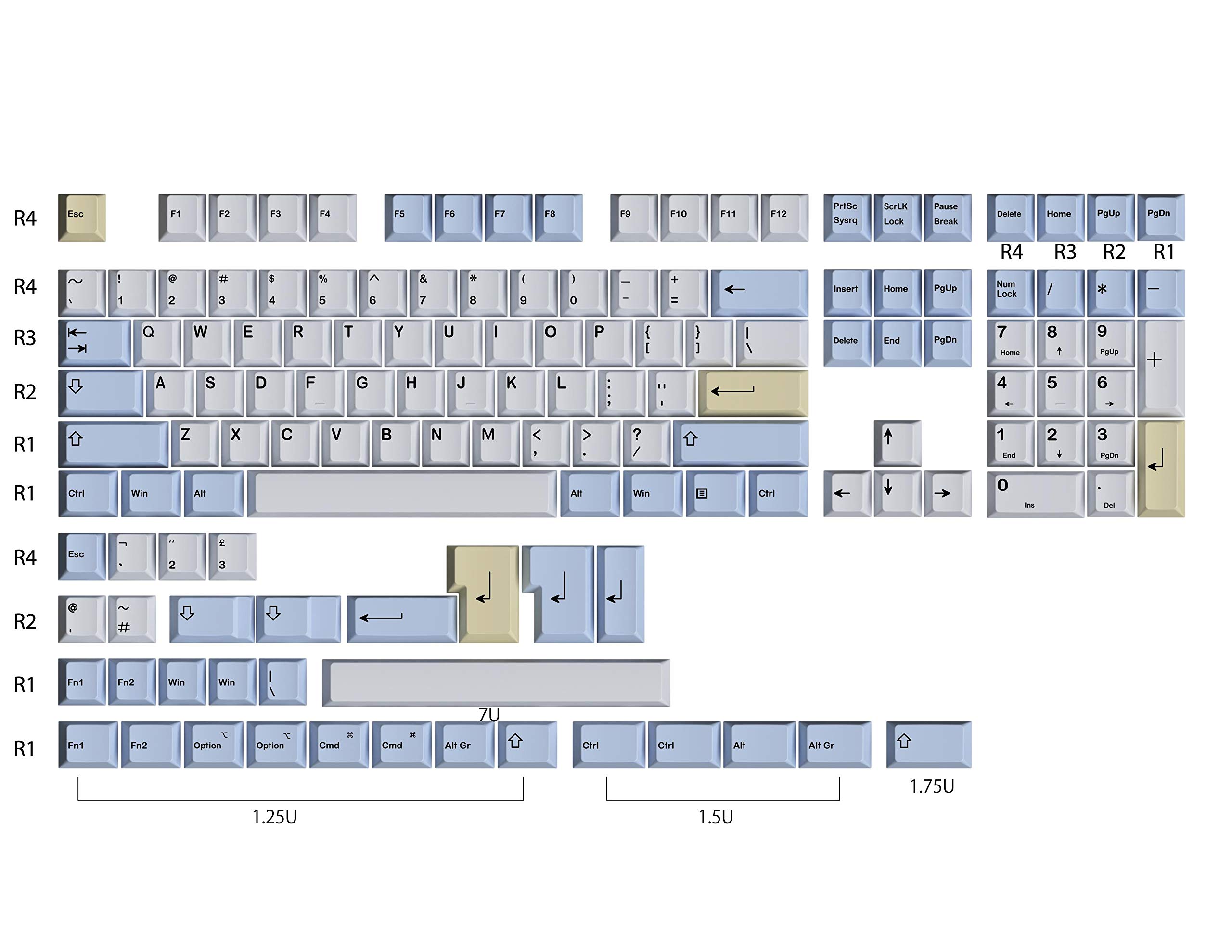 HK GAMINGCustom Keycaps | Dye Sublimation PBT Keycap Set for Mechanical Keyboard | 139 Keys | Cherry Profile | ANSI US-Layout | Compatible with Cherry MX, Gateron, Kailh, Outemu | Pegaso