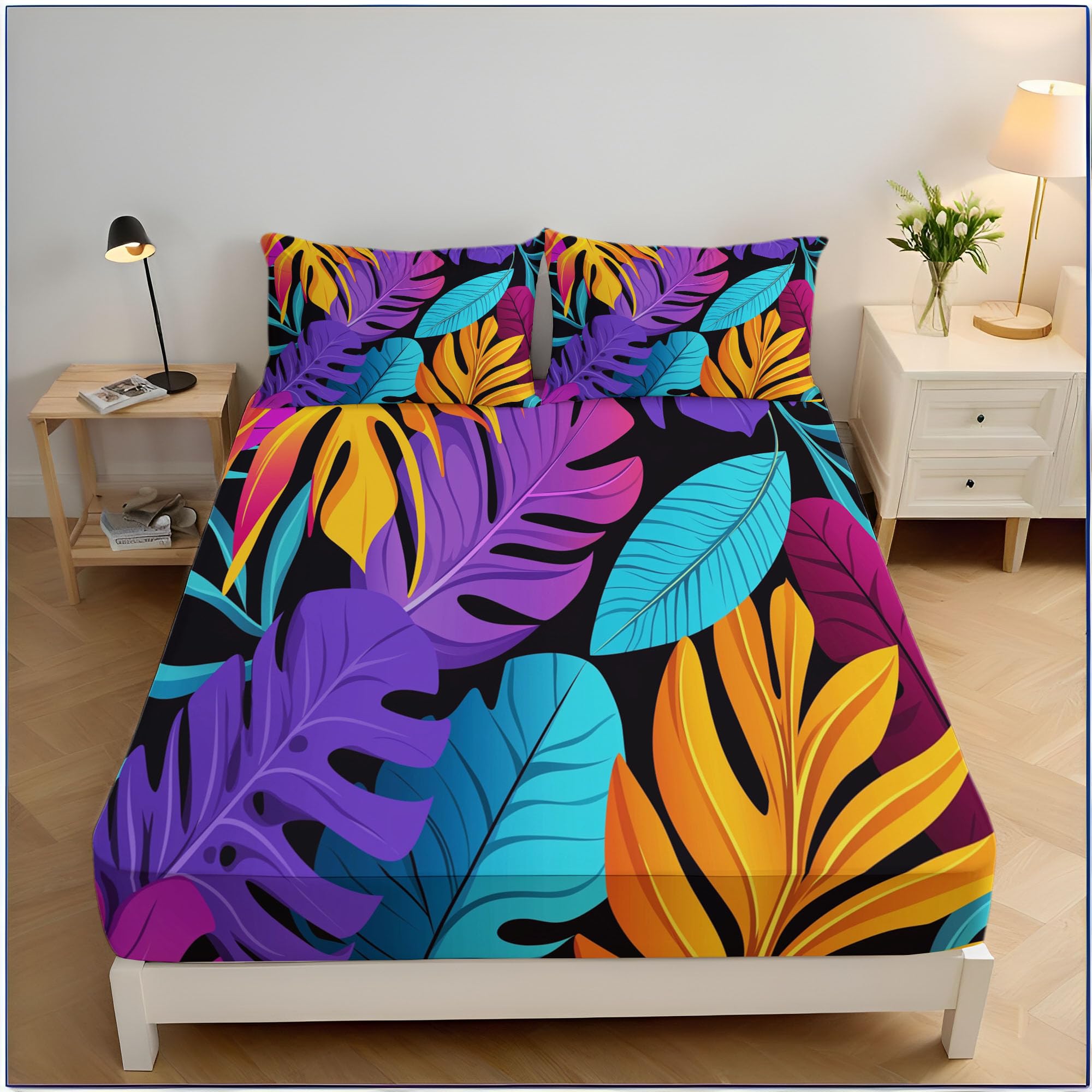 Drap-housse 160x200cm grand bonnet 30 cm anti-glissement