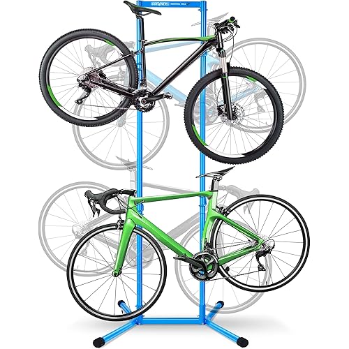 4 Bike Storage Rack Garage(Max 240lbs), Freestanding Gravity Bicycle Rack with Fully Adjustable Arms, Drill-free, Vertical Bike Floor Stand for Indoor Storage, Suitable for Any Bike Styles