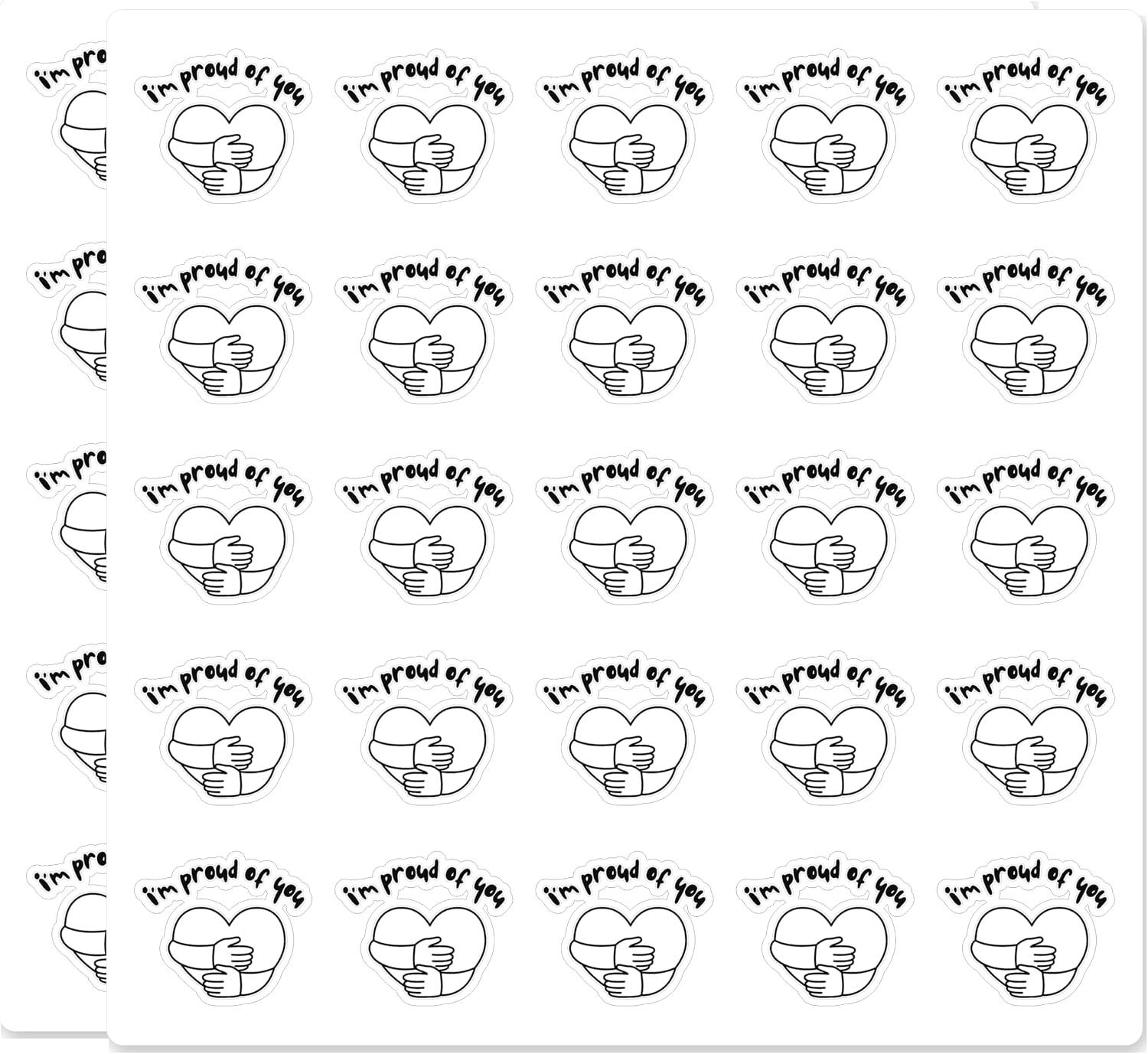 I Am Proud of You Scrapbook Stickers 50 Pack 1 Inch Waterproof Vinyl