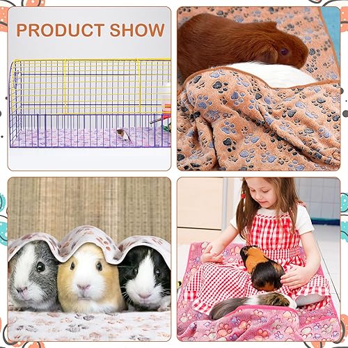 Miniatura 6 de Juego de 4 forros de conejillo de indias para jaula, impermeable, lavable, funda de bolsillo para madriguera, reutilizable, forro polar para orina