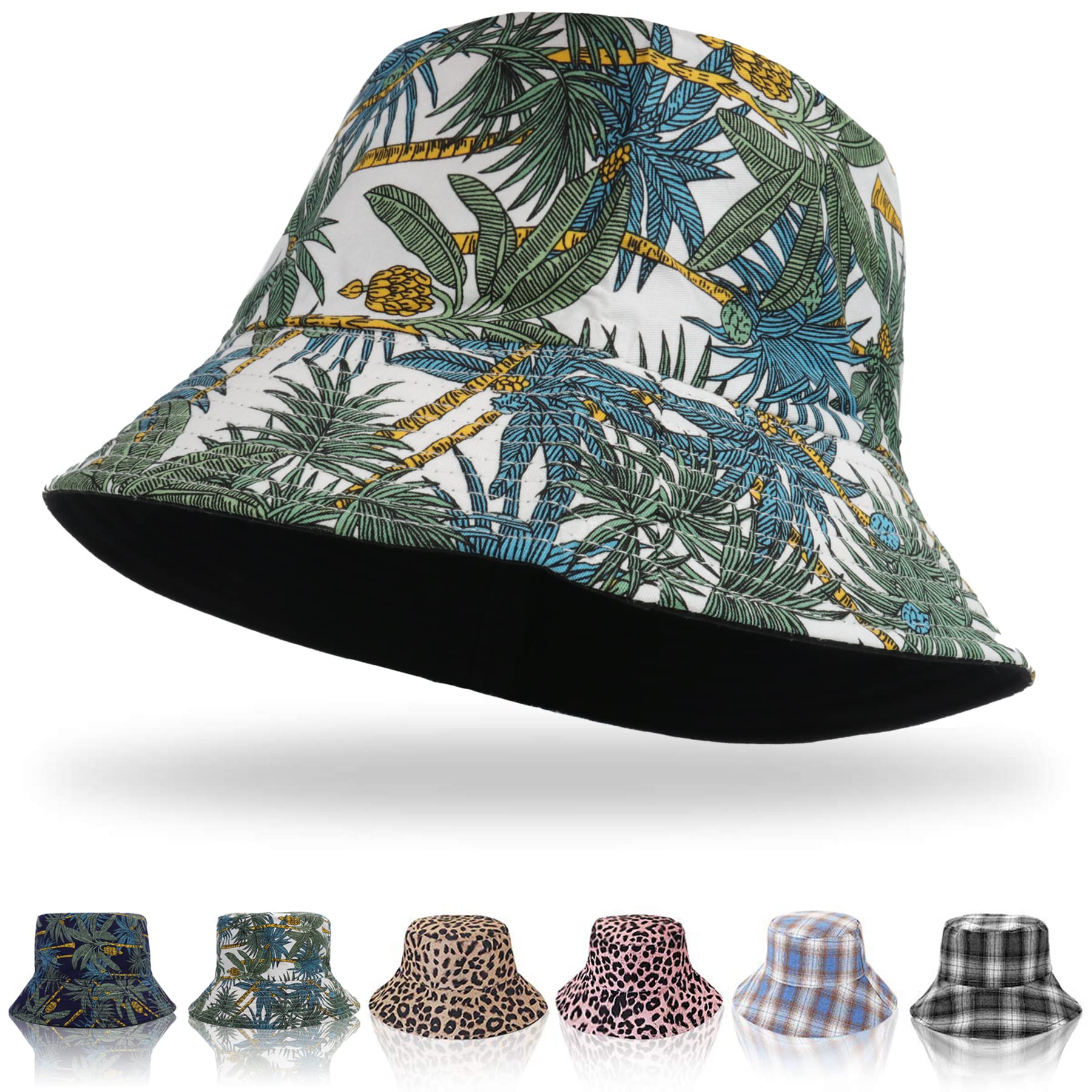 Feng Shui， Sombreros de Pescador para Mujer - Sombreros de Sol de Playa de Verano de algodón Reversible Sombrero de Pescador Plegable para Viajes Playa Senderismo Reino Unido