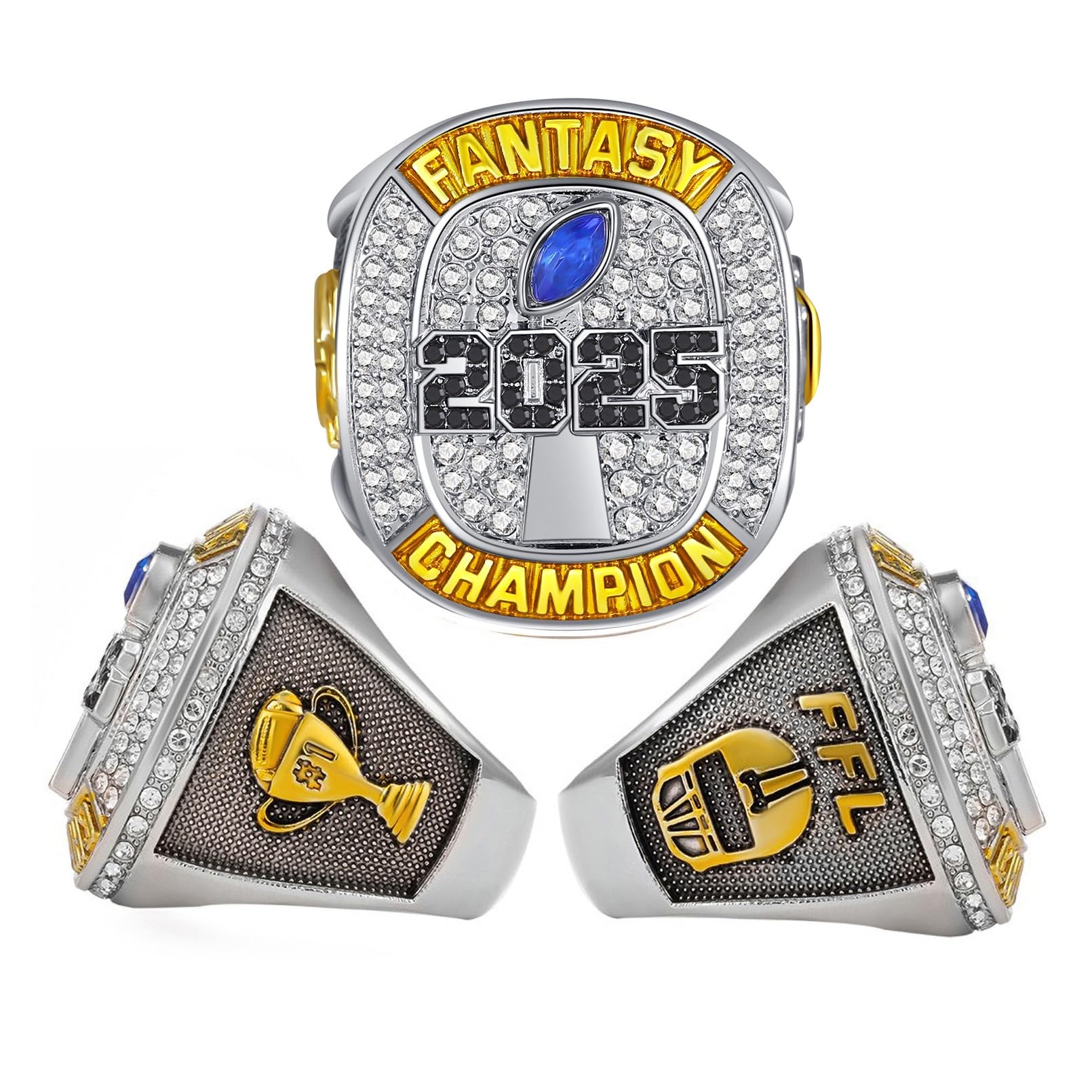 Anillos de fútbol de fantasía 2025 Objetos de colección Anillos de Campeonato (10)