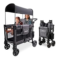 Vista 1 de WONDERFOLD W2 Elite Pro Stroller Wagon (2 Seater) - Collapsible Wagon Stroller with Seats with 5-Point Harnesses, Adjustable Push Handle, and