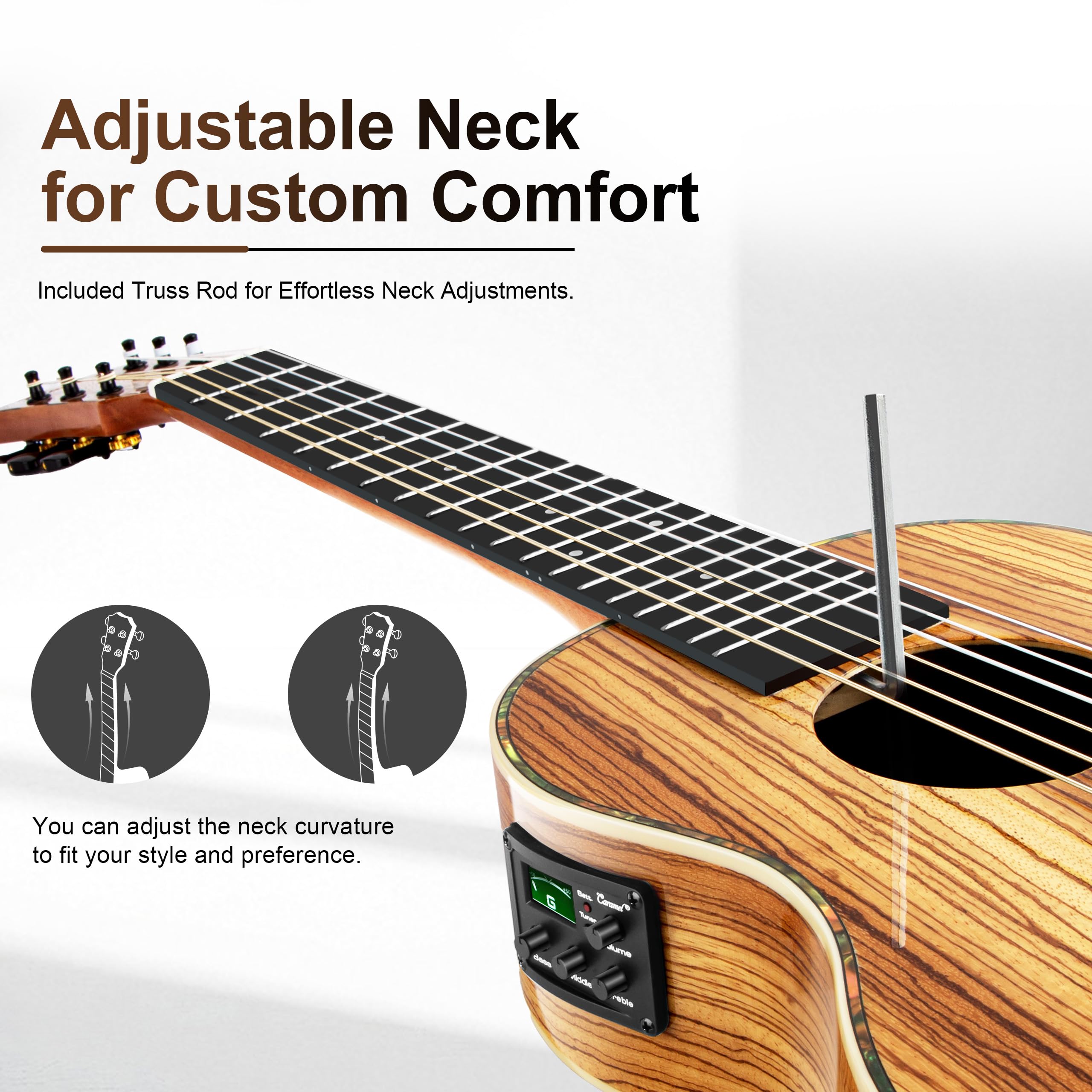 Amazon.com: Caramel 6 String CB103G 30 Inch High Gloss Zebra Wood