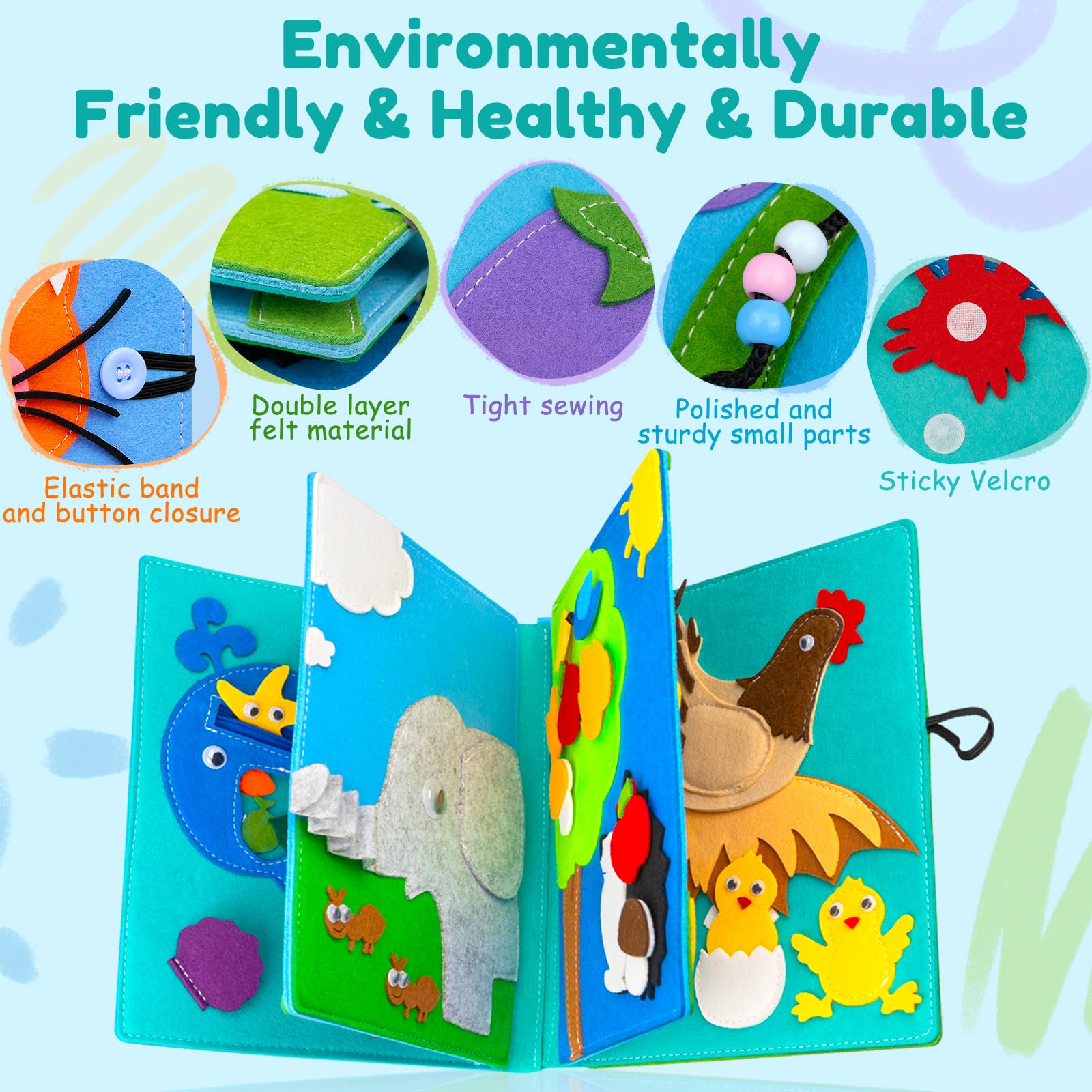 Leacckl Busy Board Pour Les Tout-Petits De 1, 2, 3, 4, 5 Ans, Jouets Sensoriels Montessori, Planche D'activités Pour Filles Et Garçons