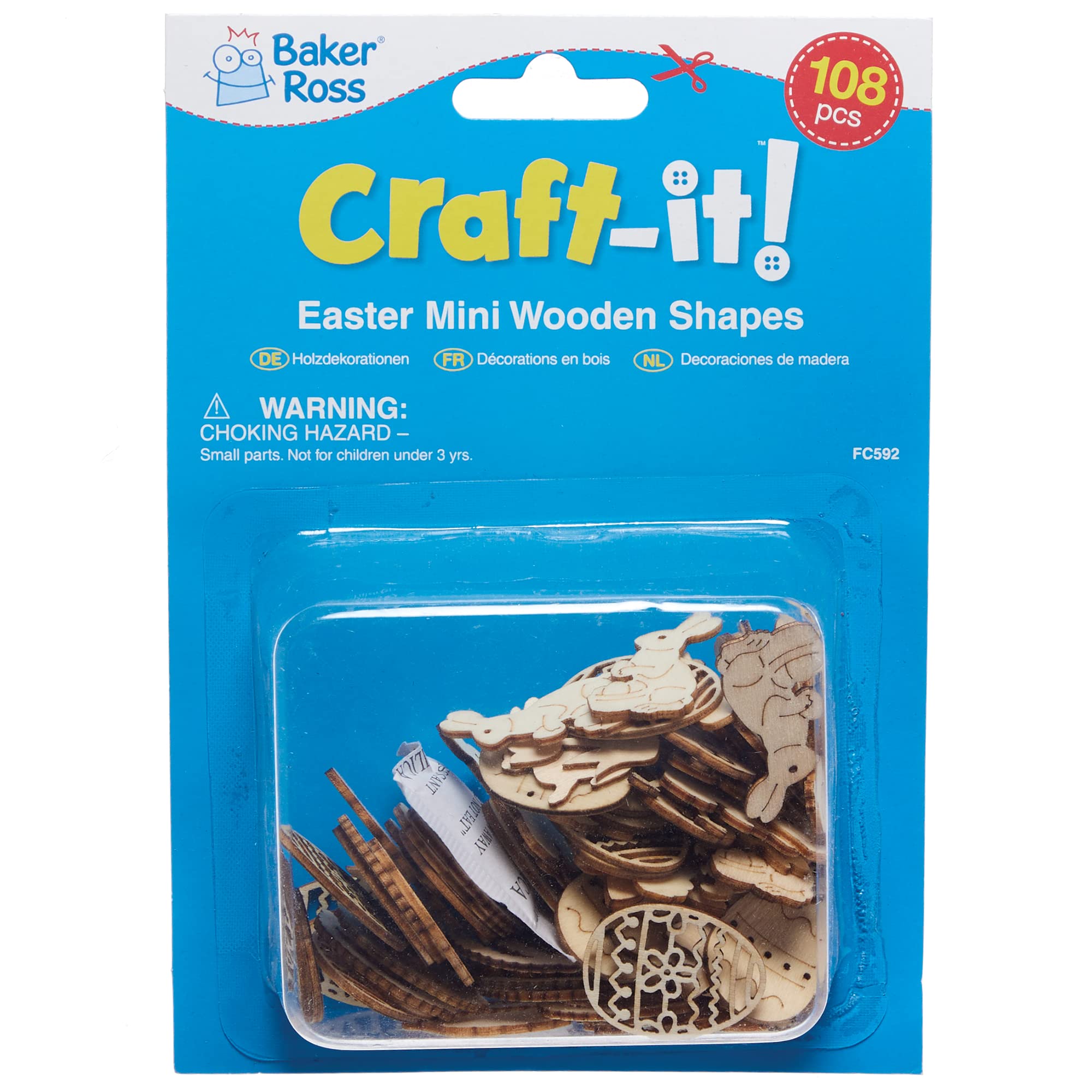 Baker Ross Easter wooden craft motifs - Pack of 108, craft decorations for children and adults (FC592), assorted - Image 4