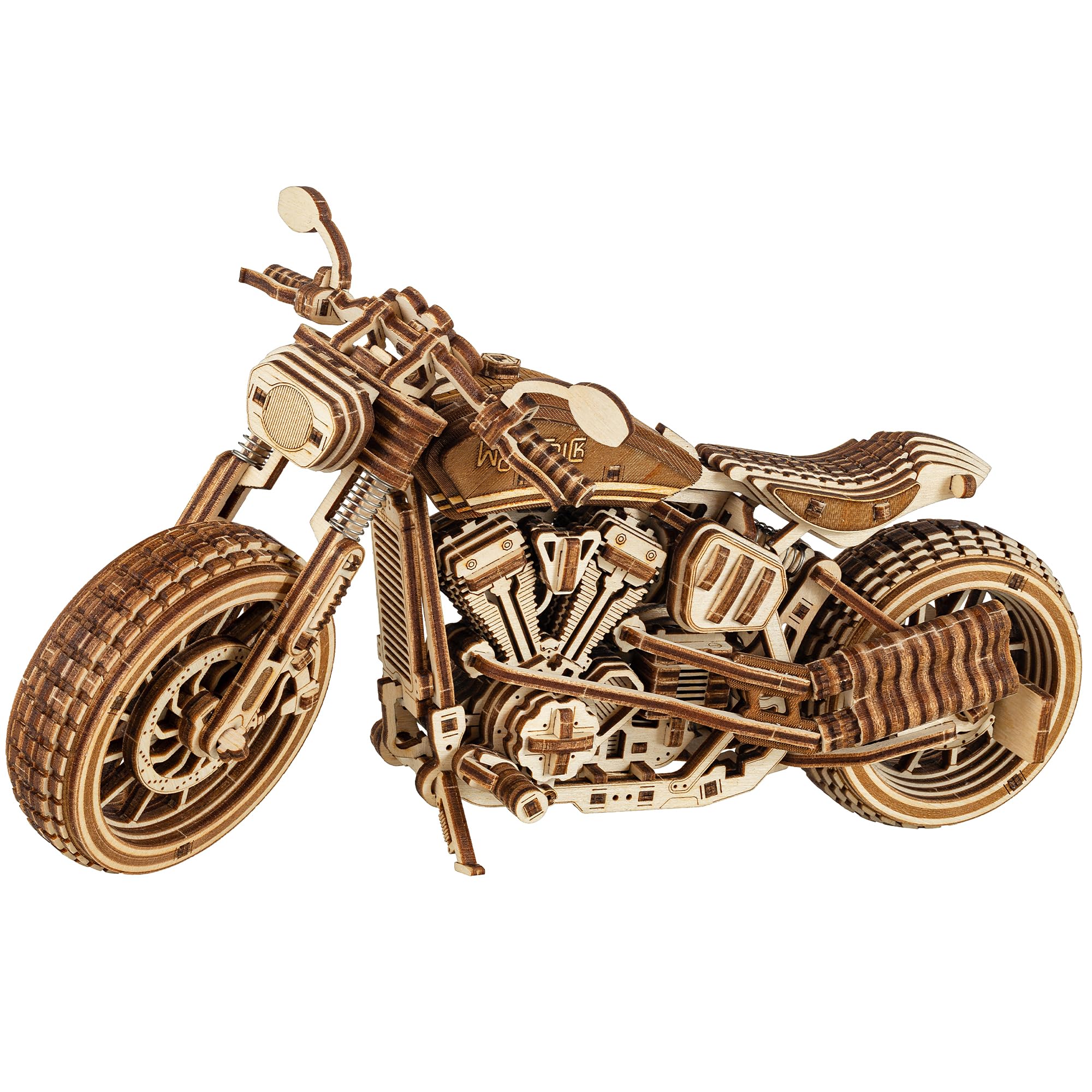 Wood Trick Iron Pony Customizable Motorcycle 3D Wooden Puzzles for Adults to Build - Modular Assembly System - Engineering DIY Models for Adults to Build