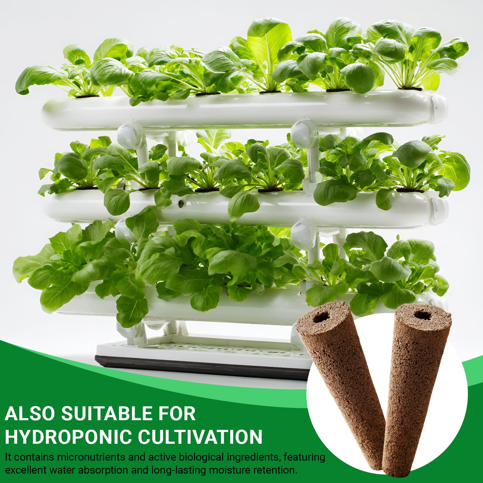 ZoneYan 50 Piezas Esponjas de Crecimiento Hidropónicas, Esponja de Cultivo Hidropónico, Esponja de Repuesto para Cultivo, Cultivar Esponjas para Sistema de Hidropónico Interior Jardín (100, marrón)