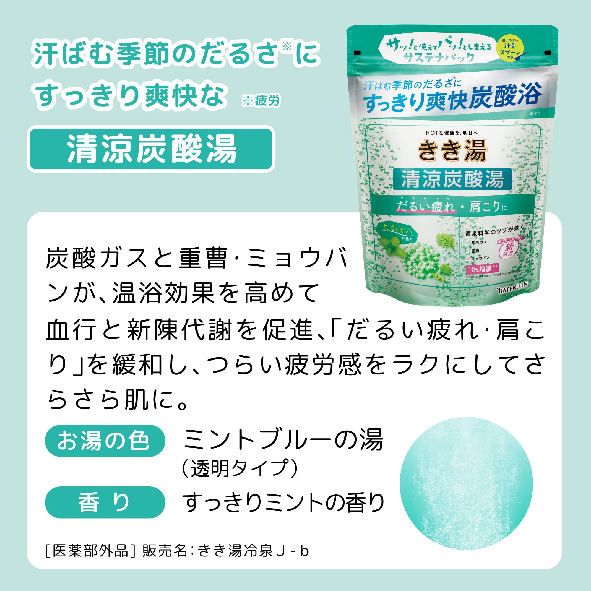Amazon | きき湯 清涼炭酸湯 すっきりミントの香り 360g(約12回分