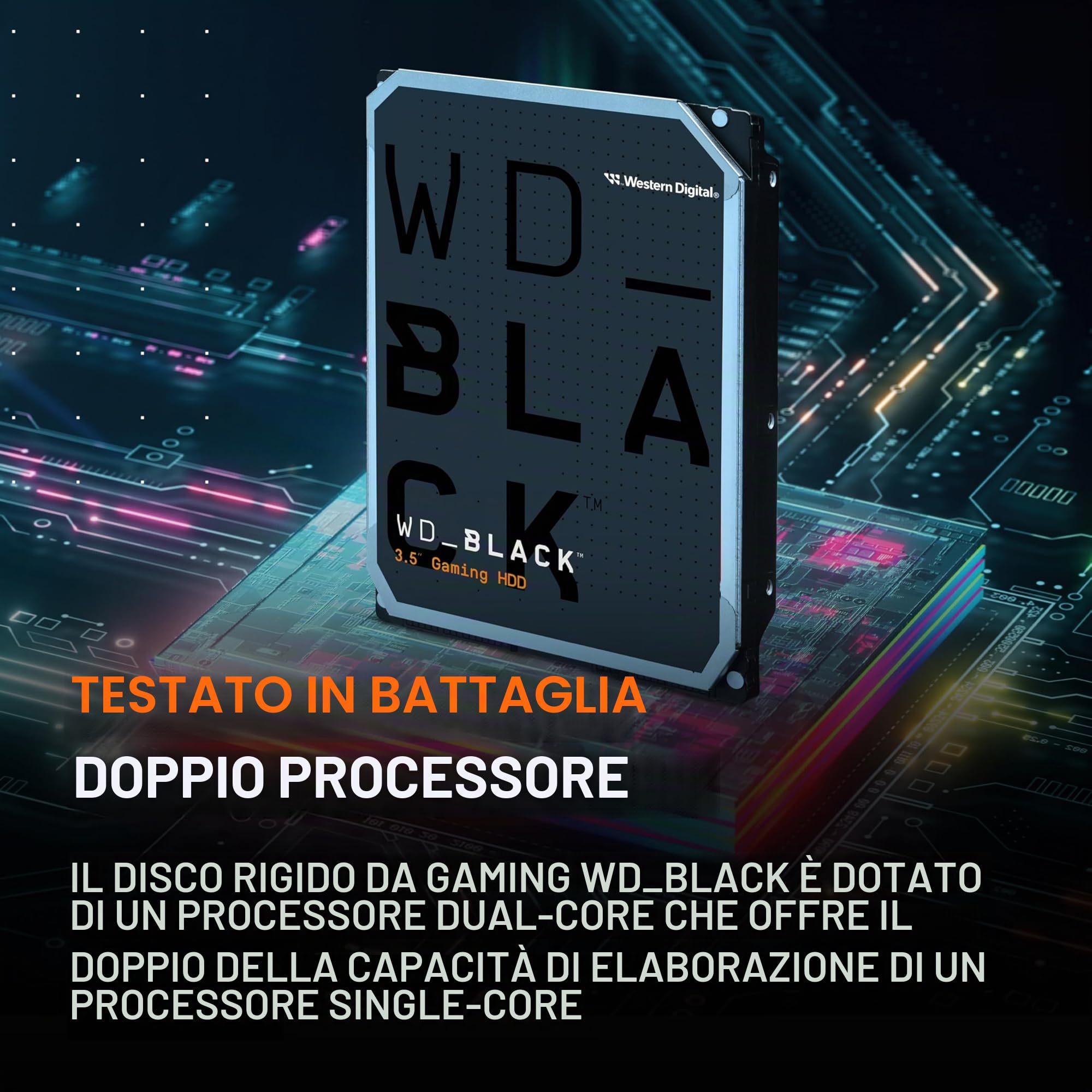 WD_BLACK 6TB Hard Disk Interno 3,5” - ad Alte Prestazioni, SATA 6 GB/s, 7200 RPM, Cache da 256MB