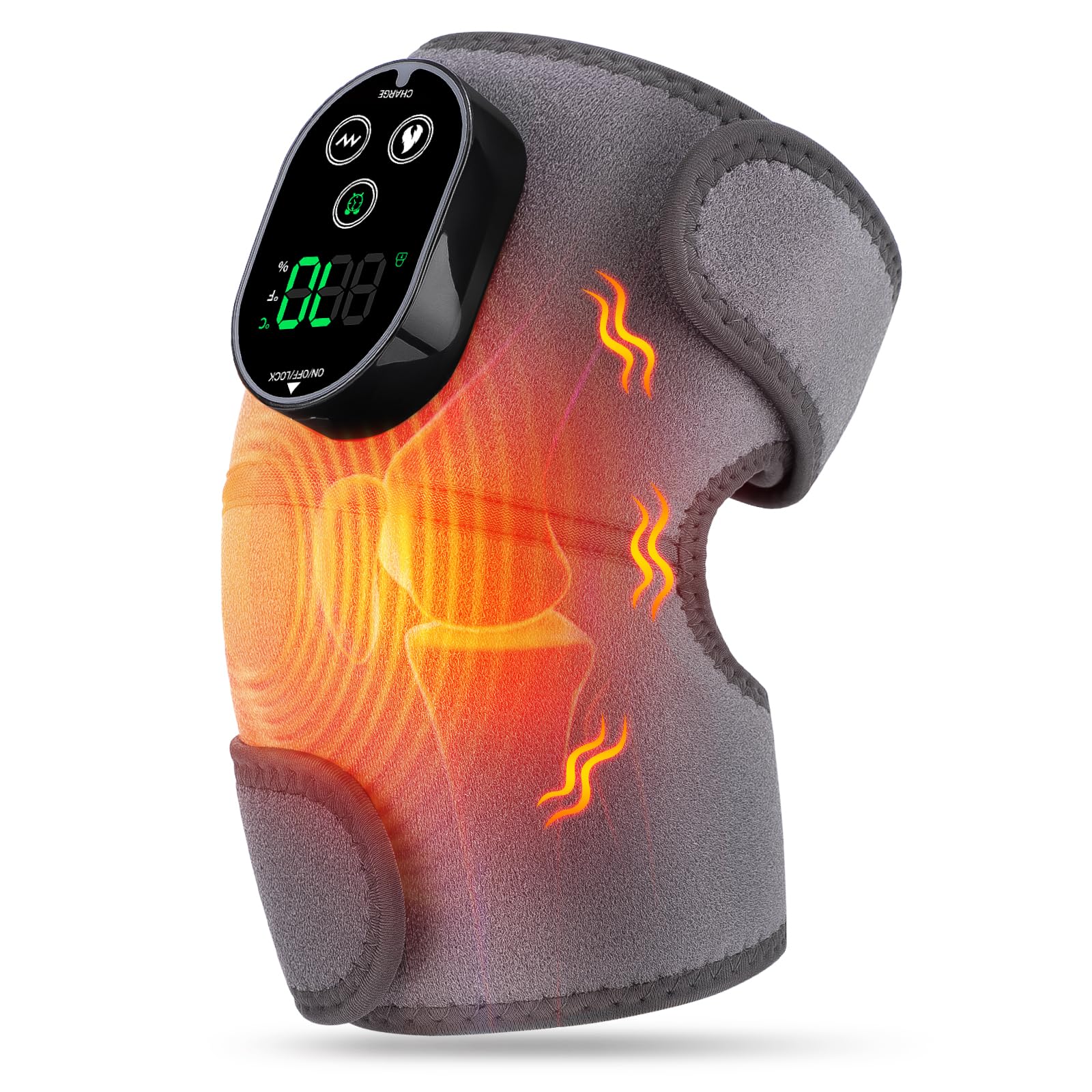 Cordless Heated Knee Massager with Vibration Heated Knee Brace Wrap Heating Shoulder Brace Support Wrap for Knee Shoulder