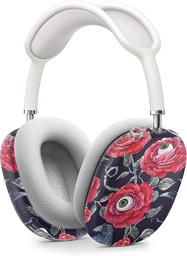 Miniatura 1 de Funda decorativa de vinilo con diseño de rosas abstractas con ojos, kit de envoltura de cuerpo completo compatible con auriculares inalámbricos
