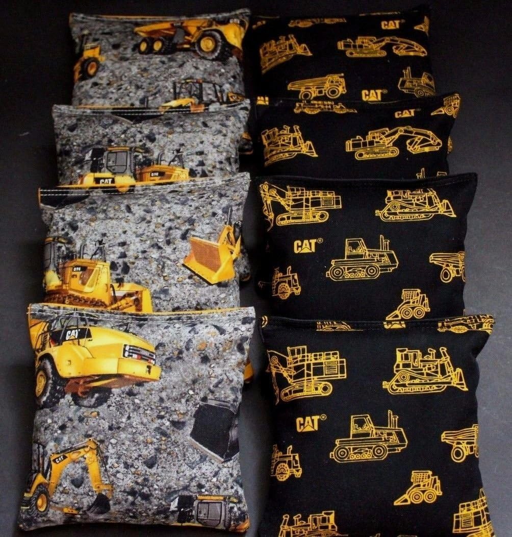 Caterpillar Dozer Bulldozer Constructiob Cornhole Bean Bags 8 Regulation Corn Hole Shot Toss Game Bags