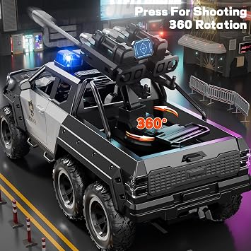 Police Car Truck Toy & Gift for Boys Girls Toddler 3-5 with Lights & Sounds