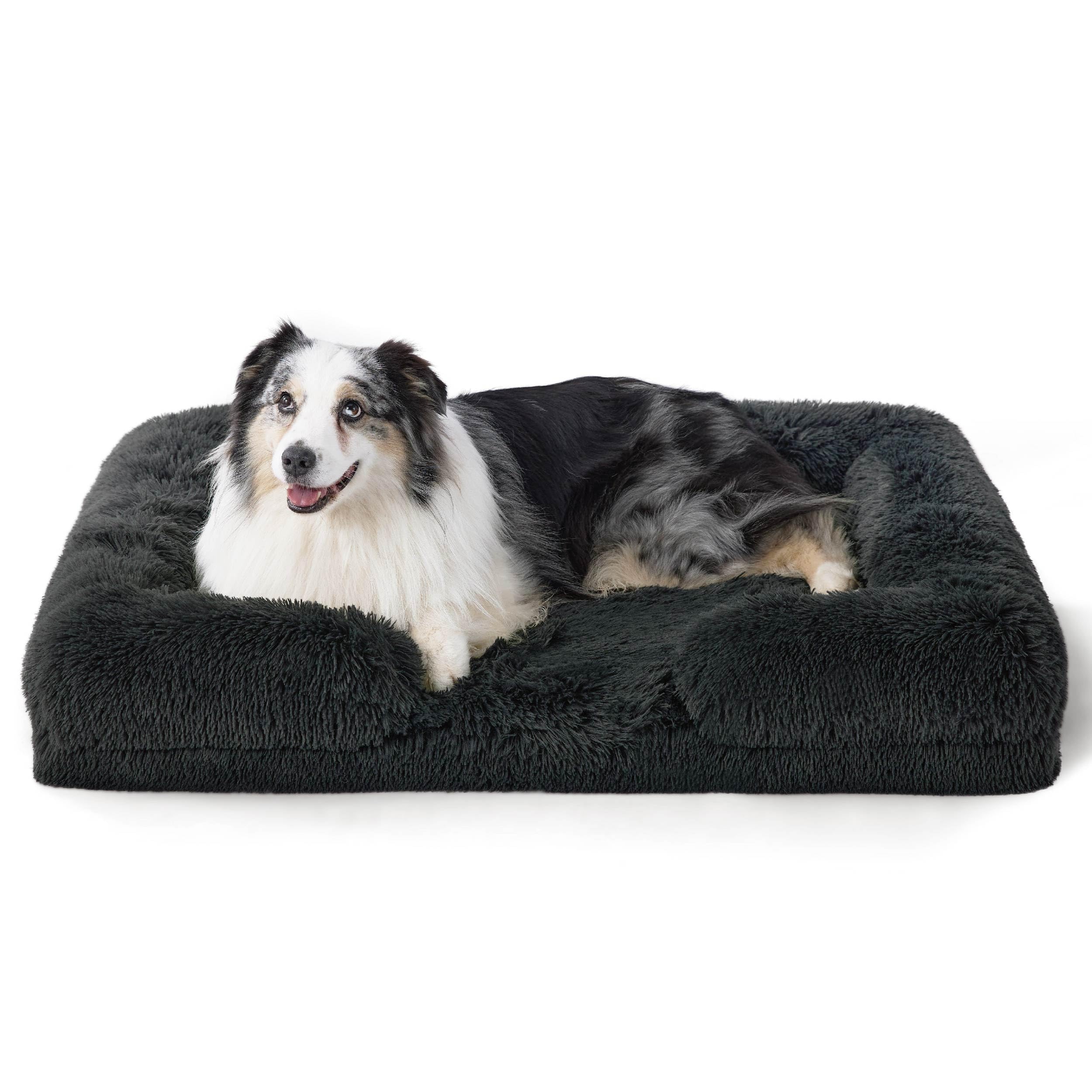 Bedsure Divano letto per cani extra large, lavabile, ortopedico, con fodera rimovibile in peluche con cerniera, XL impermeabile, soffice, letto per cani umani, per adulti, grigio scuro, 106 x 80 x 16