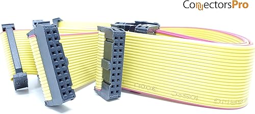 Miniatura 3 de Paquete de 5 unidades de 11.0 in, 20P 2x10, 0.100 in, 0,1 pulgadas, paso FC FF, 20 pines de 11 pulgadas de longitud, cable plano amarillo con