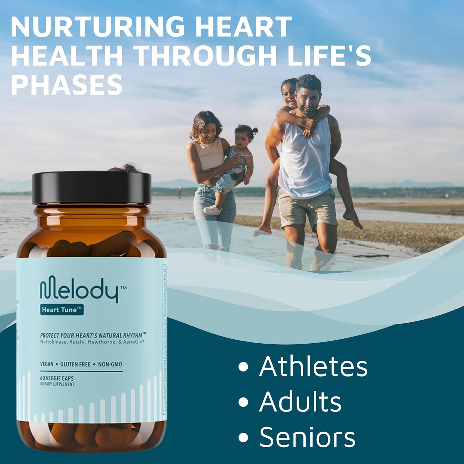 Melody Heart Tune 4-in-1 Blood Pressure Support Supplements – Nattokinase 2,400 FU, Reishi Mushroom & Hawthorn – 2 Month Supply – Dr. Formulated for Vascular Circulation & Flow, – 60 Vegan Capsules - Image 8