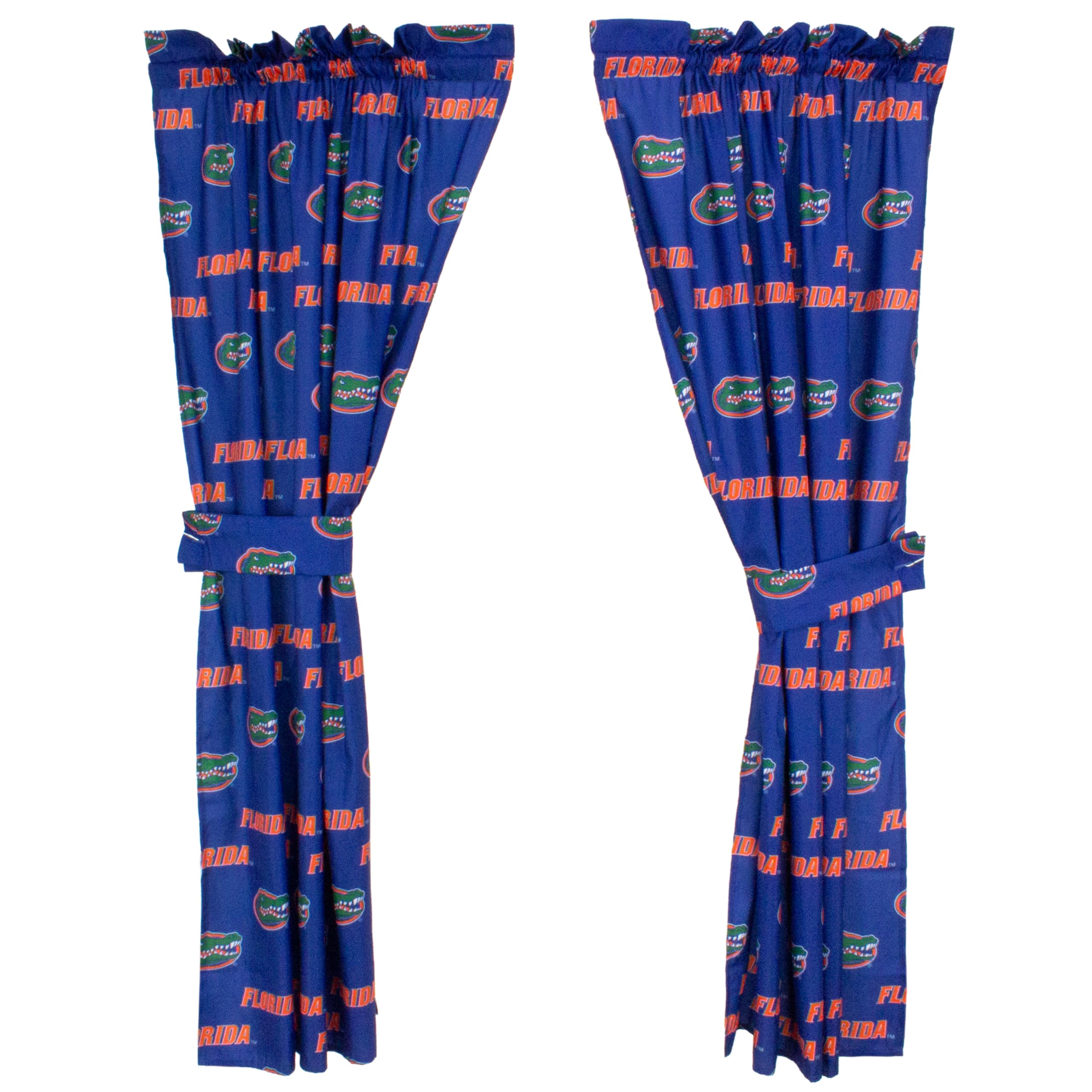 College Covers Everything Comfy Florida Gators Curtain Panel Set, 2 Panels, 2 Matching Tie Backs, 42 inches Wide by 84 inches Long