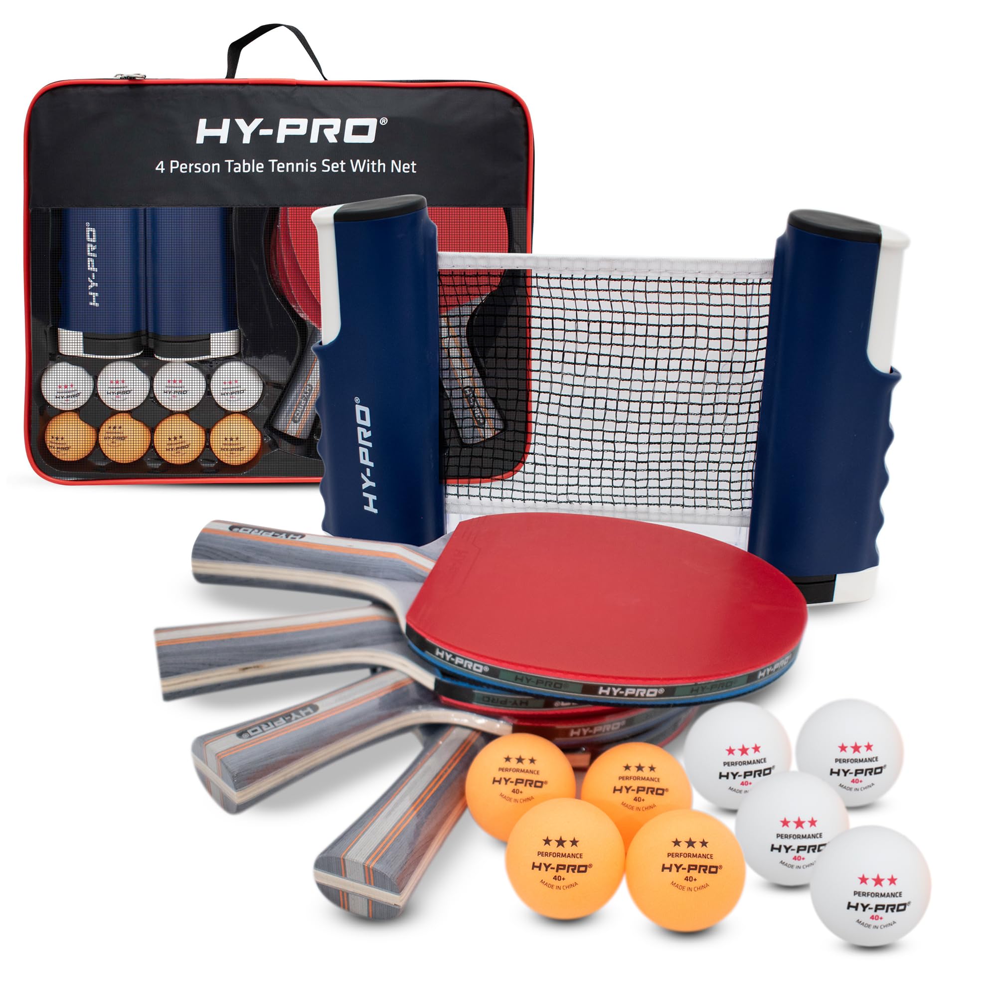 Hy-Pro 4 Person Table Tennis Set - Blue