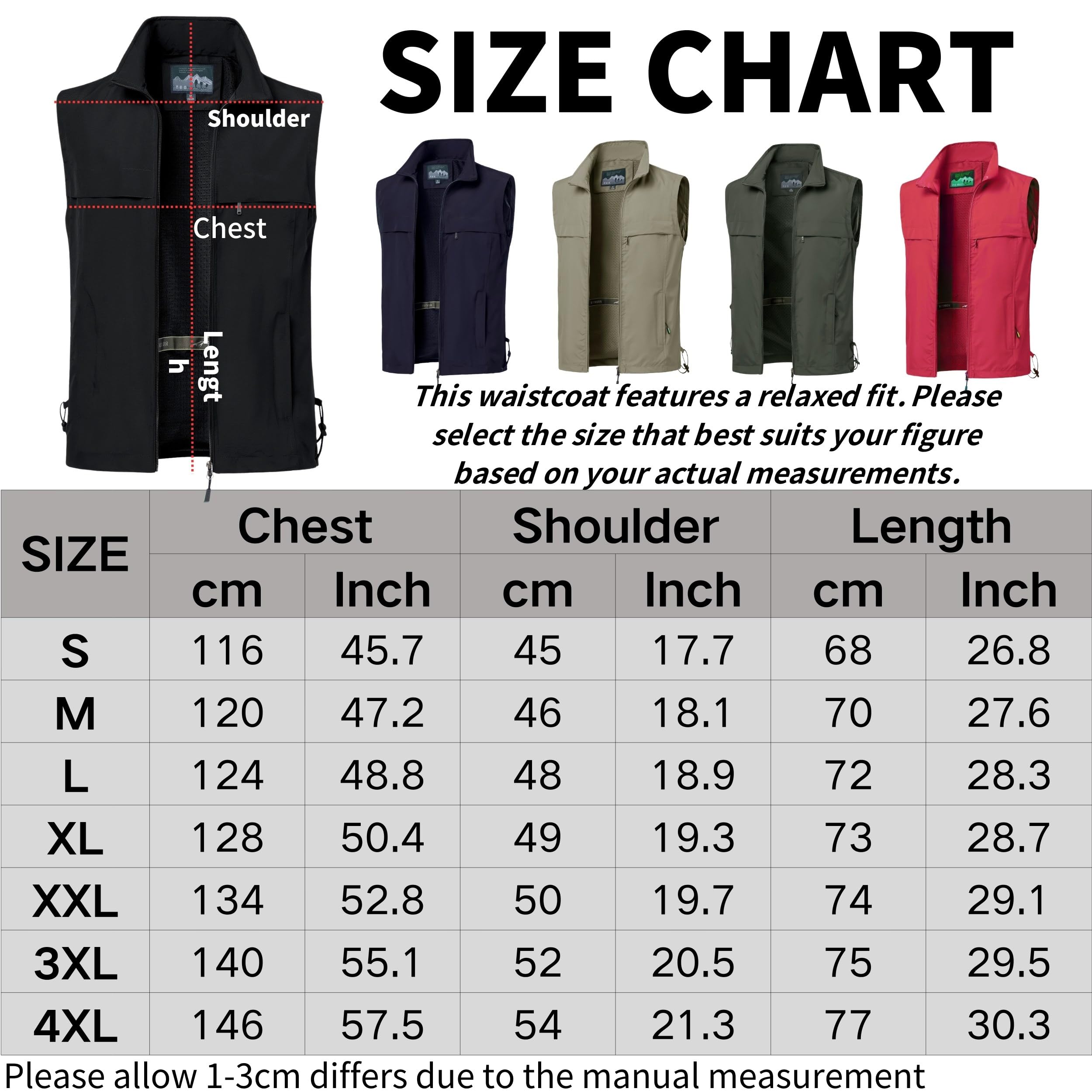 Gilets de Pêche Pour Hommes Gilets Multi Poches Gilets sans Manches Gilets à Séchage Rapide Photographie Camping et Chasse Randonnée Gilet Sans Manches