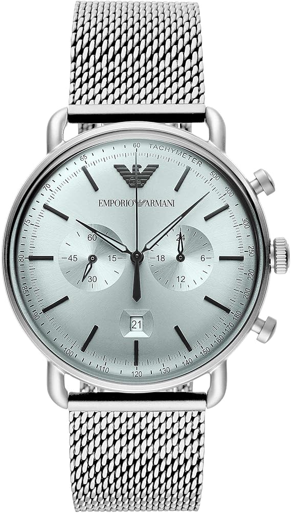 emporio armani mesh strap watch